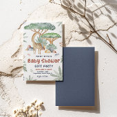安全な動物赤ちゃんシャワーギフトパーティー サンキューカード