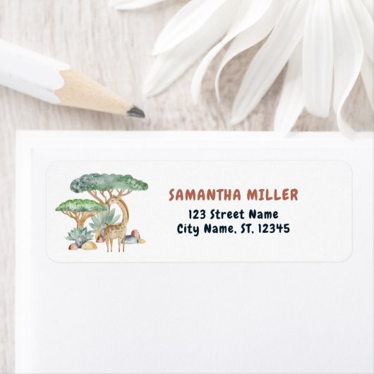 安全な動物赤ちゃんシャワーギフトパーティー ラベル (インサイチュ)