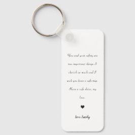 安全な可愛いハートラブバックカーキーチェーン キーホルダー