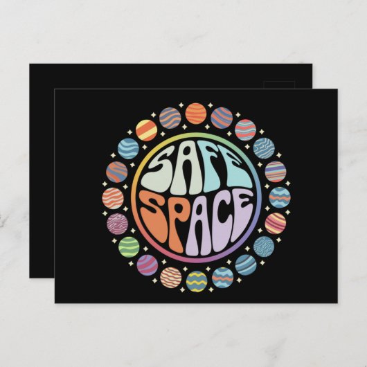 安全な宇宙LGBTQフレンドリープライドサポ誇りを持ったート ポストカード (正面/裏面)