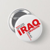 安全な徹夜のボタン(赤いロゴと) 缶バッジ (正面&裏面)