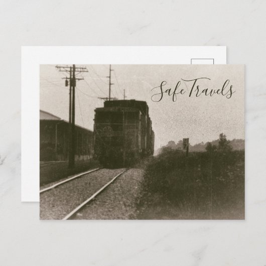 安全な旅行ヴィンテージ列車の旅行鉄道イメージ ポストカード (正面/裏面)