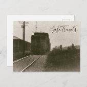 安全な旅 ヴィンテージ列車旅行 鉄道イメージ ポストカード (正面/裏面)