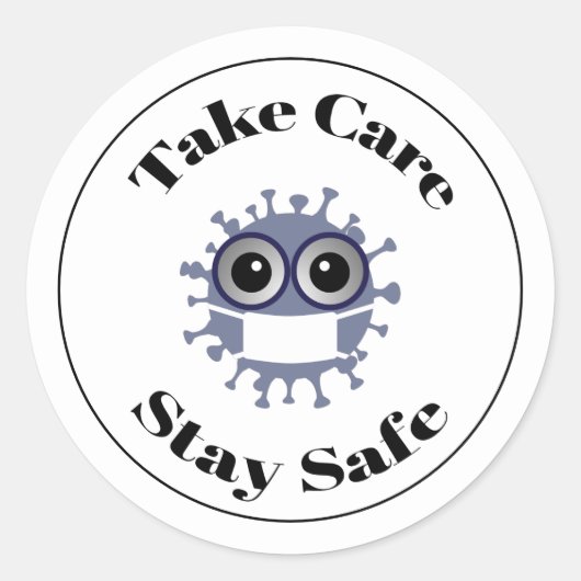 安全な気に仮面コロナウイルスを服用 ラウンドシール (正面)