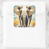 安全な環境で幸せなアフリカ象。 スクエアシール (バッグ)