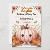 安全な農場の子供たち私たちの小さなカボチャは1を回している 招待状 (正面)