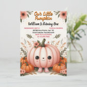 安全な農場の子供たち私たちの小さなカボチャは1を回している 招待状 (スタンド正面)