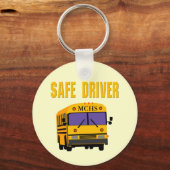 安全な運転者学校バスドライバーキーリング キーホルダー (正面)
