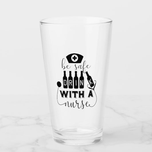 安全な飲み物とナース タンブラーグラス (正面)
