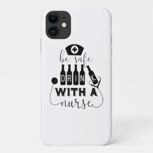 安全な飲み物とナース iPhone 11 ケース