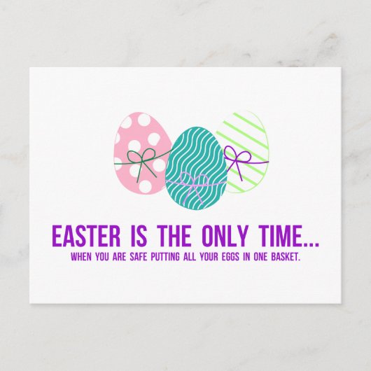安全に卵を1つの籠に ポストカード (正面)