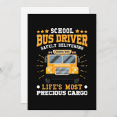 安全に子供たちを送り届けるスクールバスの運転手 招待状 (正面/裏面)
