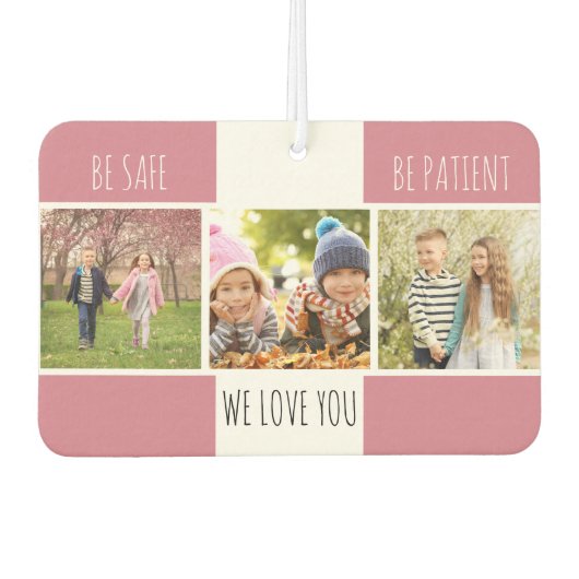 安全に患者になれる3写真のピンクカスタム色 カーエアーフレッシュナー (正面)