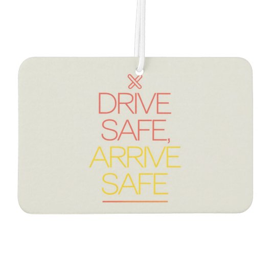 「安全に車を走らせ、安全にインスパイア到着」 カーエアーフレッシュナー (裏面)