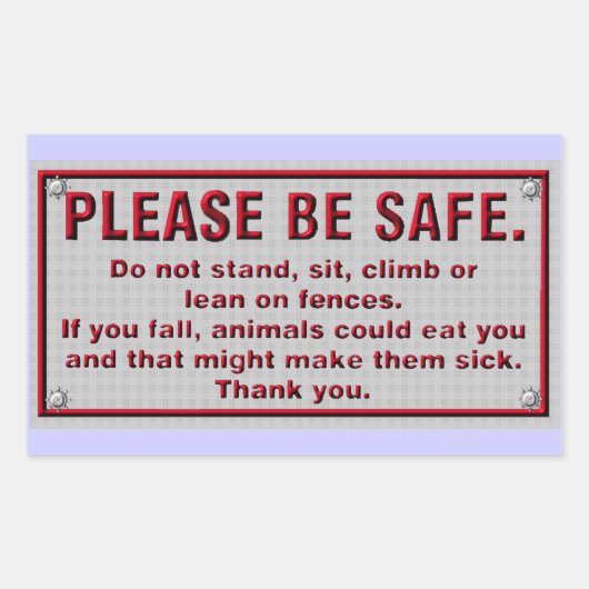 安全に過ごしなさい 長方形シール (正面)