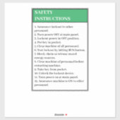 安全に関する指示の推奨ロックアウト・ラベル シール (シート)