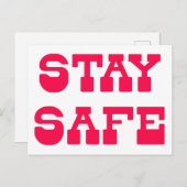 安全に！コロナウイルス – 勇気付けられる ポストカード (正面/裏面)