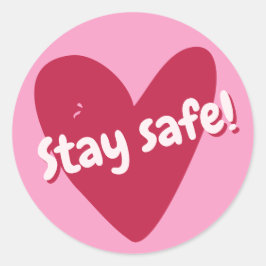 安全に！ビッグピンクハート – コロナ勇気付けられる ラウンドシール