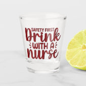 安全のために飲むナース ショットグラス (正面)