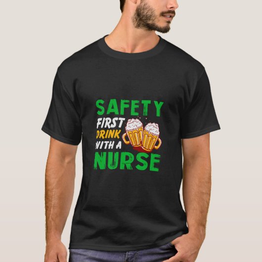 安全のために飲むナース Tシャツ (正面)