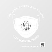 安全のためマスク着用 QRコード ウィンドウサイン (シート)