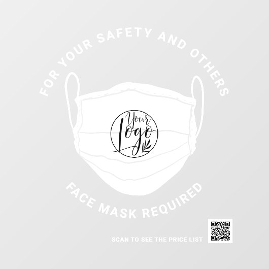 安全のためマスク着用 QRコード ウィンドウサイン (シート)