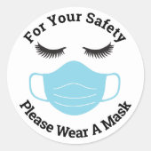 安全のため、マスクと衣服をお願いします ラウンドシール (正面)