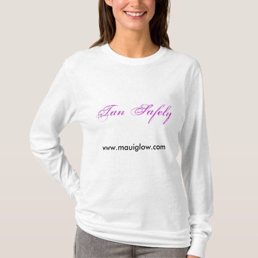 安全のタン、www.mauiglow.com tシャツ (正面)