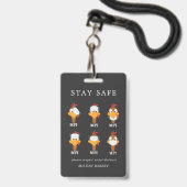 安全を保って トルコ フェイスマスク パンデミック モノグラム バッジ (正面(ネックストラップ付))