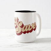 安全を維持 ツートーンマグカップ (正面右)