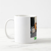 安全を考えて下さい! コーヒーマグカップ (左)