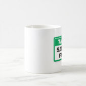 安全を考えて下さい コーヒーマグカップ (中央)