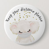 安全エレファントチャイルドコロナ社会不安 缶バッジ (正面)