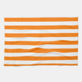 安全オレンジと白ストライプ色 キッチンタオル (横)