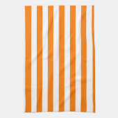 安全オレンジと白ストライプ色 キッチンタオル (縦)