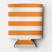 安全オレンジと白ストライプ色 缶クーラー (正面)