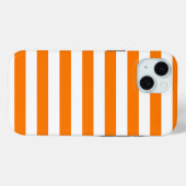 安全オレンジと白ストライプ色 Case-Mate iPhoneケース (裏面 (横))