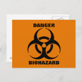 安全オレンジ生物学的災害［有害物質］シンボル警告標識 ポストカード (正面/裏面)