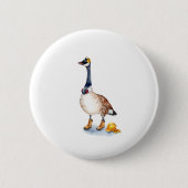 安全グース 缶バッジ (正面)