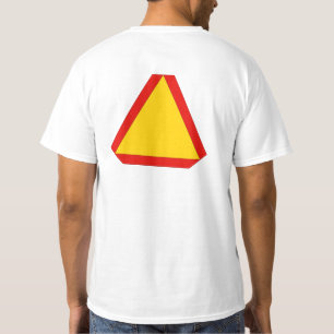 安全サイクリング歩くジョギングスロームービングサイン Tシャツ