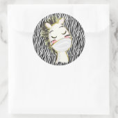 安全ゼブラ動物着用顔マスク ラウンドシール (バッグ)