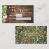 安全ピンの数Safariベビーゲームカード プレイスカード (正面/裏面)