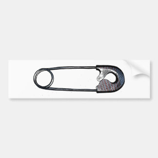 安全ピンの木版画の赤、白および青 バンパーステッカー