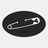 安全ピンの連帯 楕円形シール (正面)