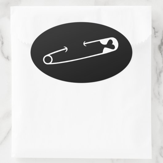 安全ピンの連帯 楕円形シール (バッグ)