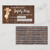 安全ピンカウボーイ赤ちゃんシャワーゲームカードの数 プレイスカード (正面/裏面)