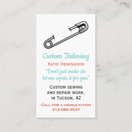 安全ピン仕立て名刺 名刺 (正面)