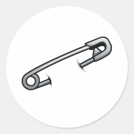 安全ピン連帯ステッカー ラウンドシール (正面)