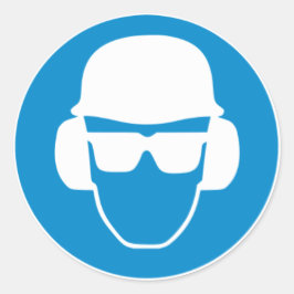 安全マンステッカー ラウンドシール