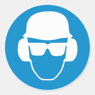 安全マンステッカー ラウンドシール